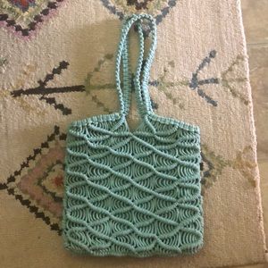 C&C California teal macrame bag